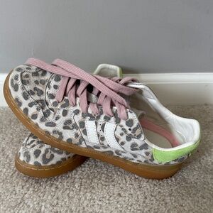 Coolway Leopard Print Sneakers with Pink Laces
